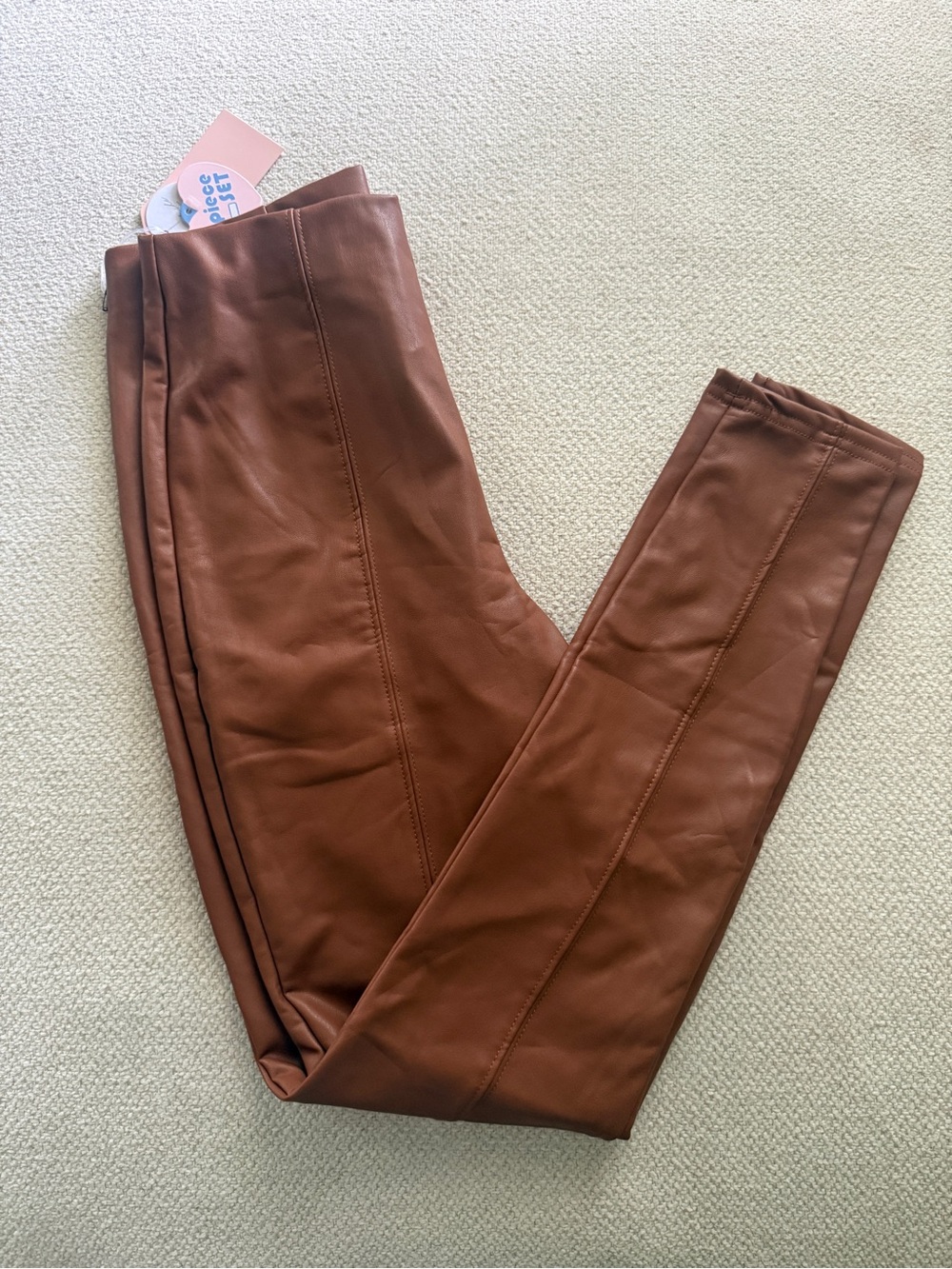 Blashe Faux Leather Brown Leggings